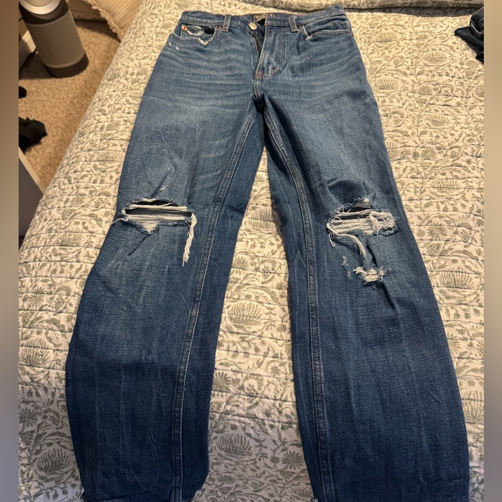 Abercrombie ultra high-rise straight leg jeans
